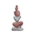 pebble stones stack zen tower from rocks pile vector image