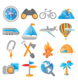 set of tourism icons vector image