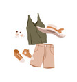 summer clothes set apparel and accessories vector image vector image