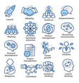 business management icons in line style pack 01 vector image