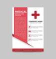 red medical flyer layout template brochure vector image