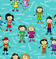 seamless kids friendship pattern vector image