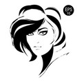 woman face black fashion portrait vector image