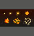 cartoon bomb explosion storyboard animation vector image