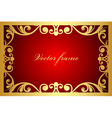 red and gold floral frame vector image vector image