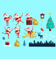 santa claus in various poses vector image vector image