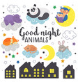 set isolated sleeping animals part 1 vector image
