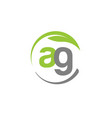 creative letter ag with circle green leaf logo vector image vector image