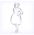 contour of overweight elegant woman vector image