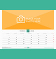 march 2018 wall monthly calendar for year vector image