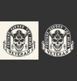 navy veteran element monochrome vintage vector image vector image