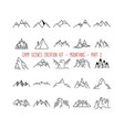 collection outline mountain emblems part 2 vector image vector image