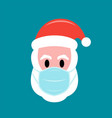 santa claus in protective face mask flat icon vector image vector image