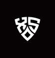 xs monogram logo with modern shield style design vector image