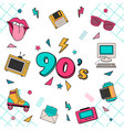 classic 80s 90s elements stickers icons vector image