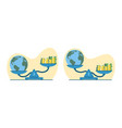money and planet earth on scales stack vector image vector image