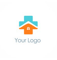 cross medic house hospital logo vector image