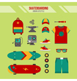 skateboarding kit urban lifestyle set vector image