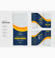 food menu tri fold brochure template with dark vector image