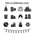 party celebration icon set vector image