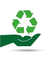 recycle symbol hands holding design icon vector image