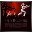 big halloween banner with of mummies vector image