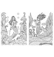 mermaid set 1 vector image vector image