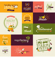 set organic flat design signs vector image vector image