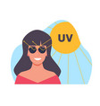 sunglasses on woman protect her eyes from vector image vector image