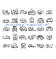 set linear icons camper trailers vector image