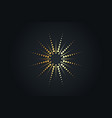 gold dotted sun rays golden sunburst background vector image