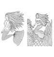 mermaid set 2 vector image vector image