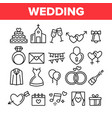 wedding and engaging linear icons set vector image