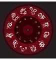 zodiac circle with horoscope signs vector image