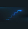 blueline step stair with an arrow business growth vector image
