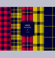 check seamless patterns set vector image