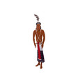 cute african aborigine man with feather vector image vector image