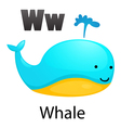 alphabet w with whale vector image vector image