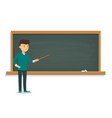 young student is standing near the training board vector image