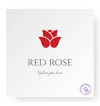 simple minimalist red rose logo design vector image vector image