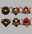 softball logo and badge set image vector image