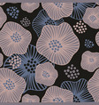 stylized flowers for design on black background vector image