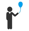 child with balloon icon vector image