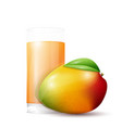mango and glass of juice vector image vector image