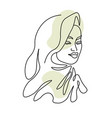female character portrait woman wearing hijab vector image