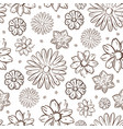 sketch style flowers botanical monochrome pattern vector image