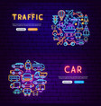 transport neon banners vector image