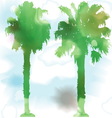 watercolor palm trees vector image vector image