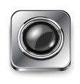 big button with metallic border on metal base vector image