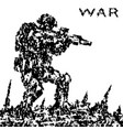 angry soldier attacking the battlefield vector image